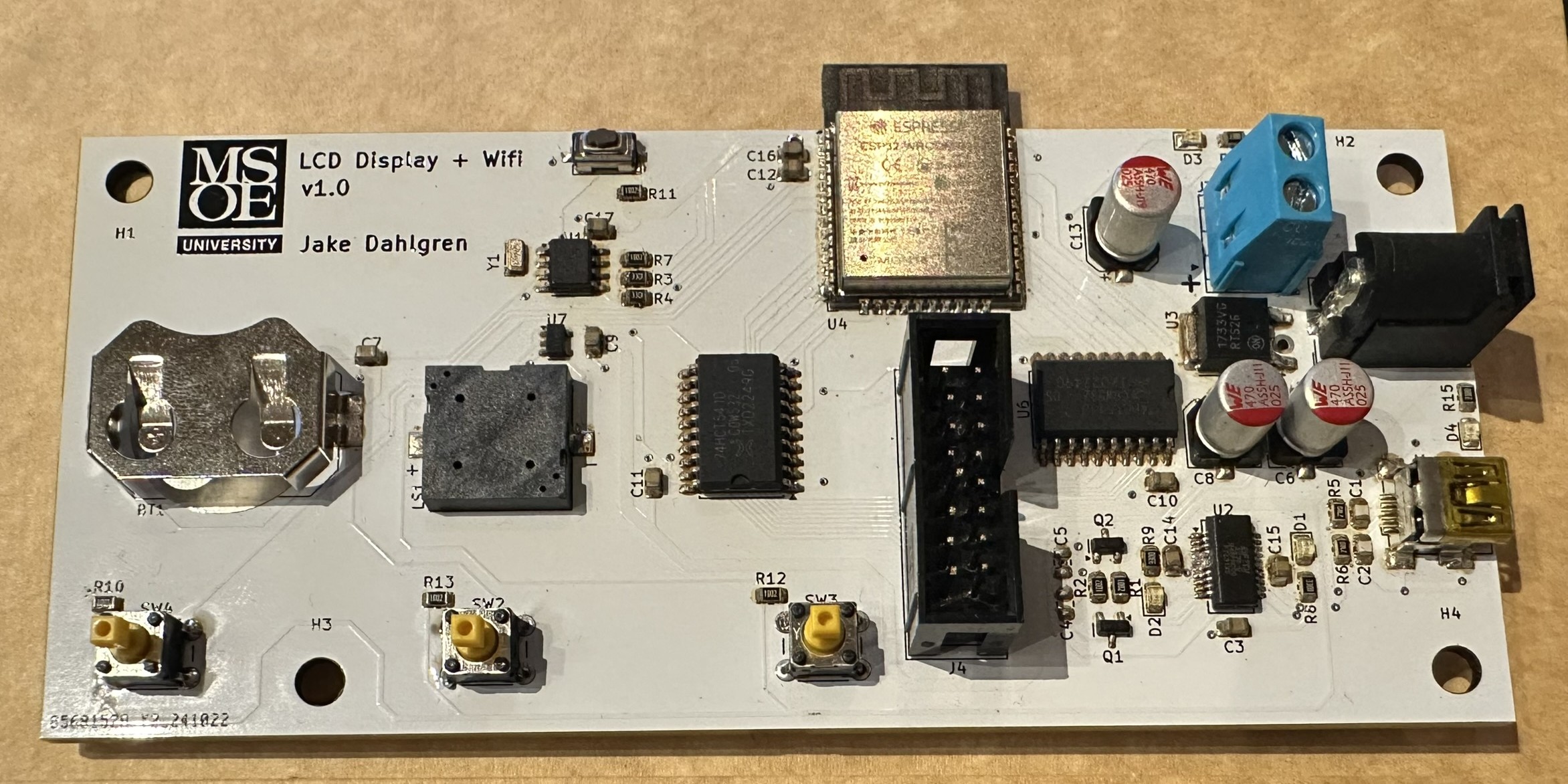 Assembled Clockbox PCB